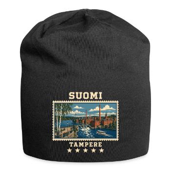 Finnland Tampere Vintage Reisemarke - Jersey-Beanie - Schwarz - Vorne