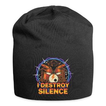 Zerstöre Stille - Jersey-Beanie - Schwarz - Vorne