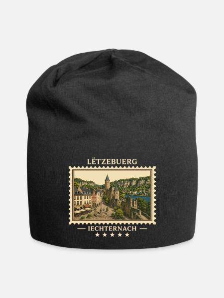 Luxemburg Echternach Vintage Reisemarke - Jersey-Beanie - Schwarz
