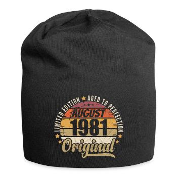Août 1981 Anniversaire Vintage Rétro Août 1981 - Bonnet en jersey - noir - Devant