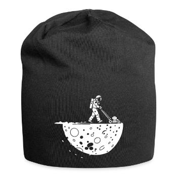 Astronaut Mowing the Moon - Jersey Beanie - black - Front