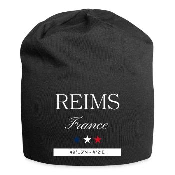 Reims Frankreich Souvenir – Reise minimalistisch - Jersey-Beanie - Schwarz - Vorne