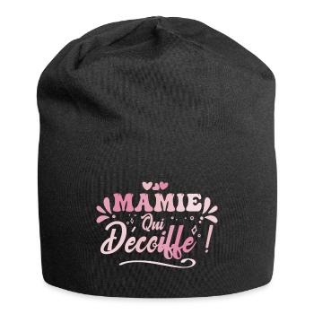 Beste Oma, die sich die Haare bläst, Oma Geschenkidee - Jersey-Beanie - Schwarz - Vorne