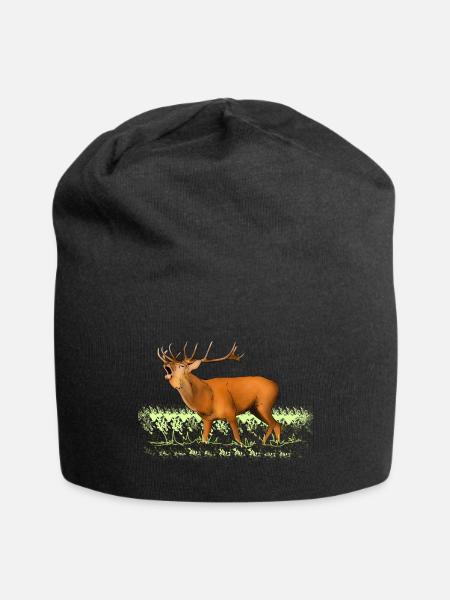 Röhrender Hirsch - Jersey-Beanie - Schwarz