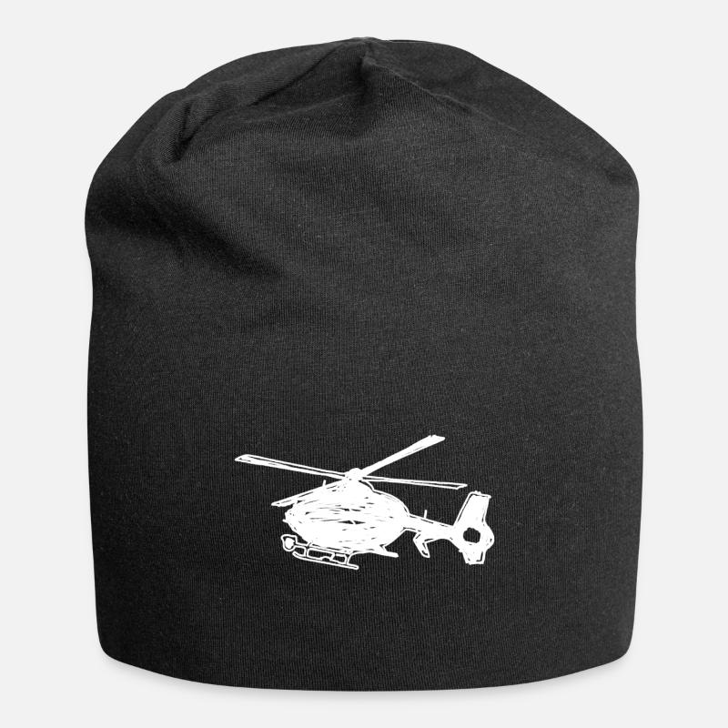 Hubschrauber Pilot fliegne Helicopter Geschenk - Jersey-Beanie - Schwarz