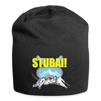 Stubai(tal) statt Dubai - Skifahren Berge Winter - Jersey-Beanie - Schwarz - Vorne