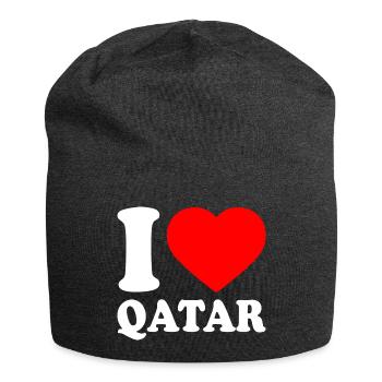 I love qatar - Jersey Beanie - charcoal grey - Front