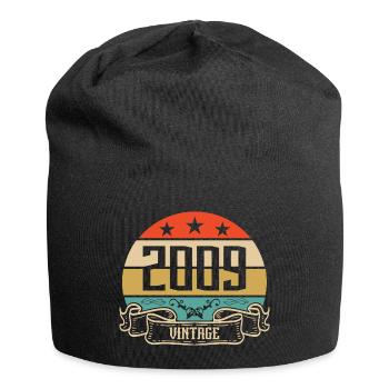 2009 Vintage Geburtstag Retro Classic - Jersey-Beanie - Schwarz - Vorne