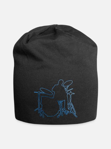 Schlagzeugspielen Schlagzeugspieler Drum Kit - Jersey-Beanie - Schwarz