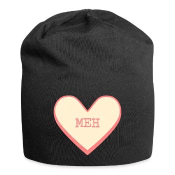 Meh Zuckerherz Lustiger Spruch Text Herz - Jersey-Beanie - Schwarz - Vorne