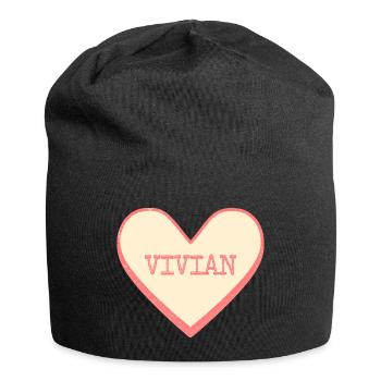 Vivian Nom Prénom Pink Sugar Heart - Bonnet en jersey - noir - Devant