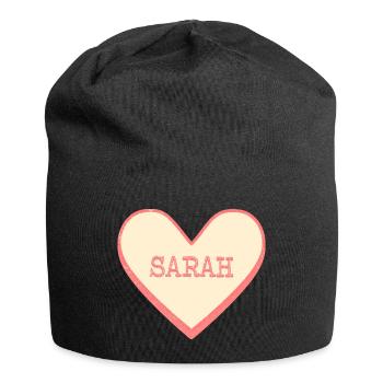 Sarah Nom Prénom Pink Sugar Heart - Bonnet en jersey - noir - Devant