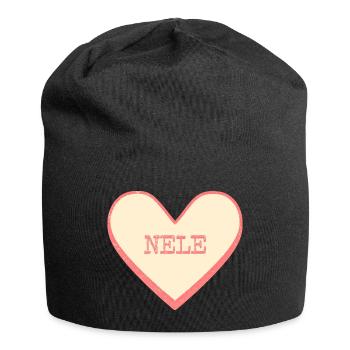 Nele Nom Prénom Pink Sugar Heart - Bonnet en jersey - noir - Devant