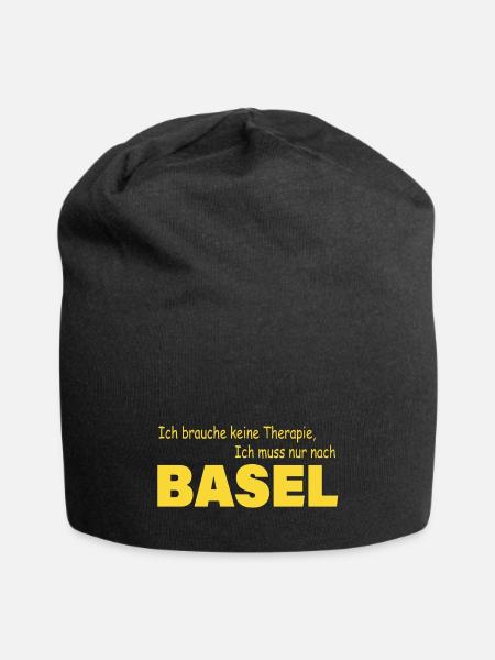 Therapie BASEL - Jersey-Beanie - Schwarz