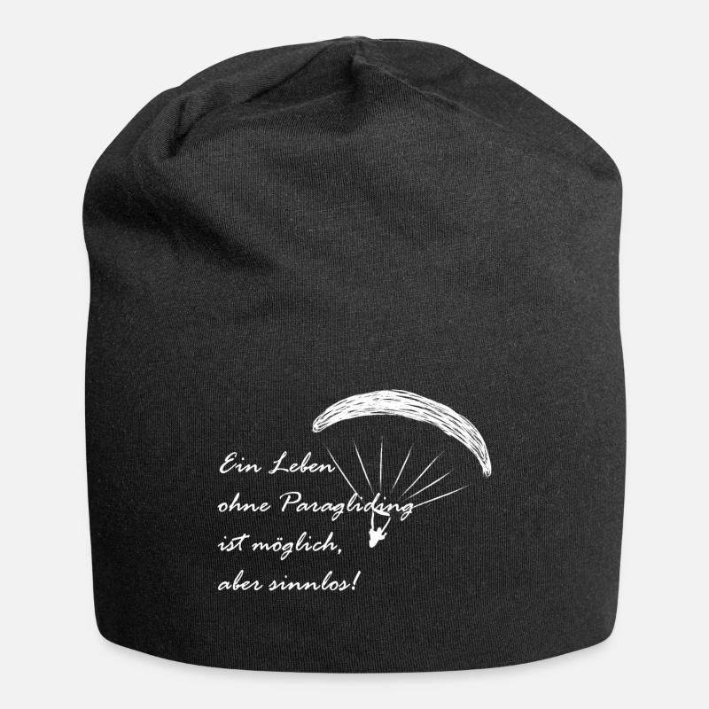 Paragliding Geschenk Gleitschirmflieger Tshirt - Jersey-Beanie - Schwarz