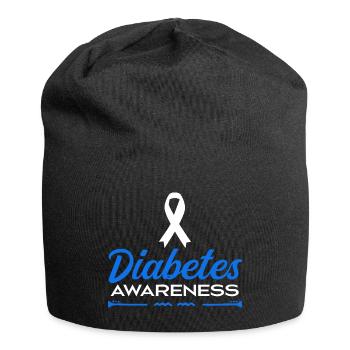 Diabetes-Bewusstsein - Jersey-Beanie - Schwarz - Vorne