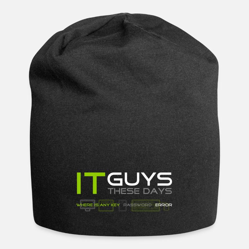 IT guys Neon - Jersey Beanie - black