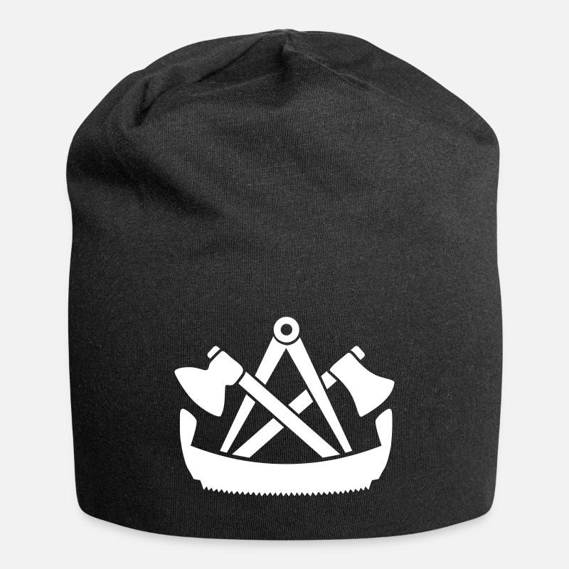 Zunftzeichen Zimmerer Zimmermannszeichen Geschenk - Jersey-Beanie - Schwarz