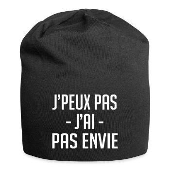 j'peux pas j'ai pas envie - Bonnet en jersey - noir - Devant