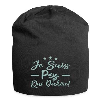 je suis psy qui déchire - Bonnet en jersey - noir - Devant