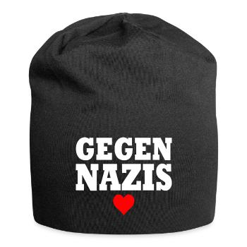 Gegen nazis - Jersey-Beanie - Schwarz - Vorne