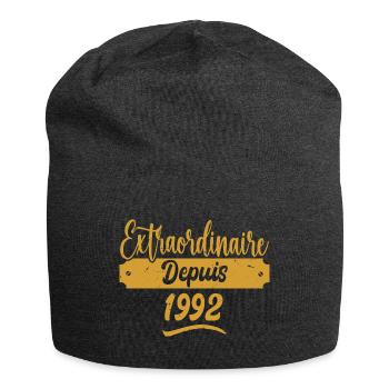 Extraordinaire Depuis 1992 | Cadeau Anniversaire - Bonnet en jersey - charbon - Devant