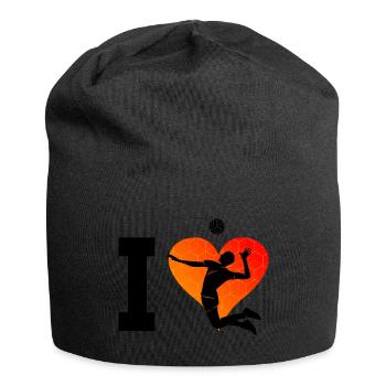 Volleyballer Volley Damen Beach Volley Beachvolley - Jersey-Beanie - Schwarz - Vorne