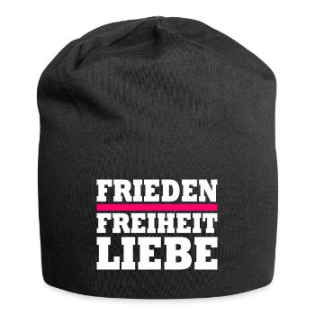 Frieden freiheit liebe - Jersey-Beanie - Schwarz - Vorne
