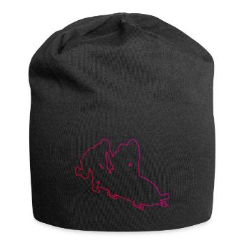 Bob fahren Zweierbob Bobsport Herren Bob Bobbahn - Jersey-Beanie - Schwarz - Vorne