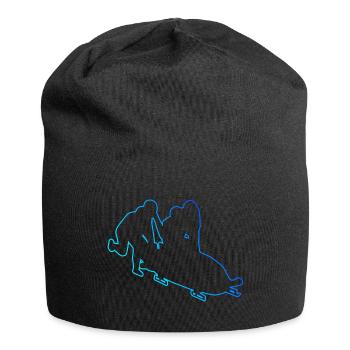 Bob fahren Bobbahn Bob Zweierbob Damen Bobsport - Jersey-Beanie - Schwarz - Vorne