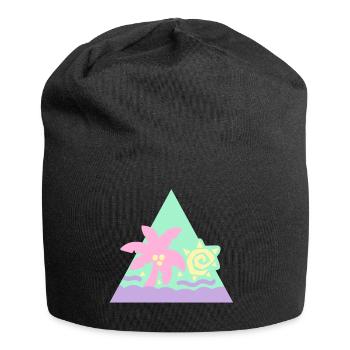 Glitzer-Haar-Flair [Pastell] - Jersey-Beanie - Schwarz - Vorne