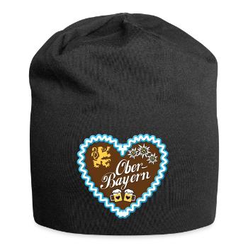 Gingerbread cœur de la Haute Bavière emblème bleu - Bonnet en jersey - noir - Devant