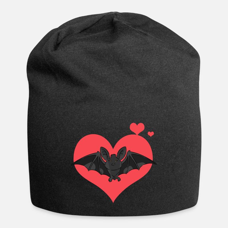 Fledermaus - Jersey-Beanie - Schwarz