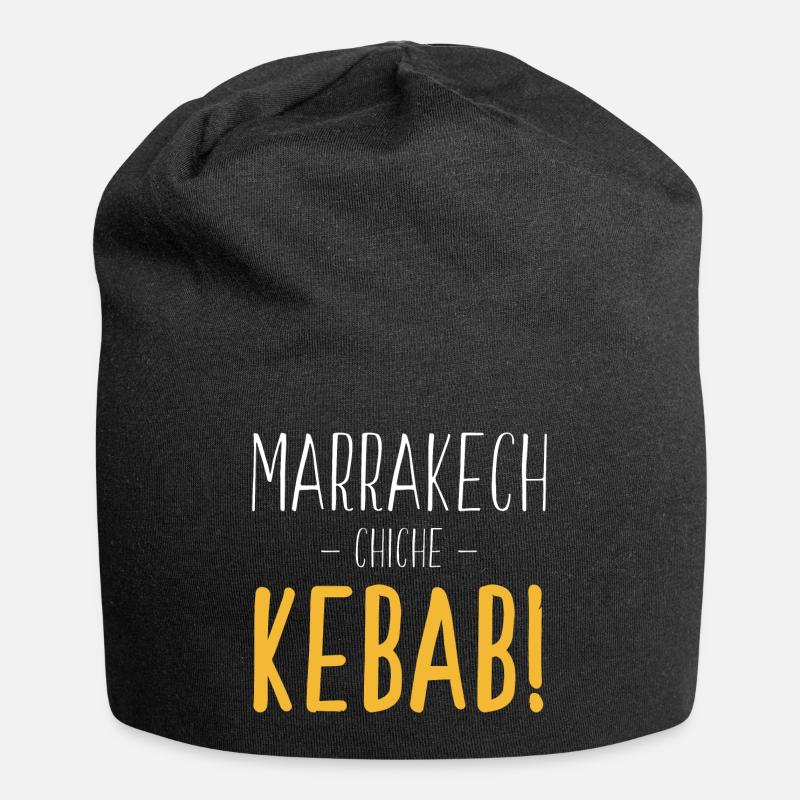 Marrakech Chiche Kebab - Blanc Jaune - Bonnet en jersey - noir