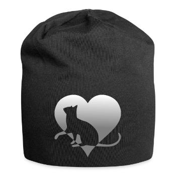 Katze Katze Katze Katze Katze Katze Mieze - Jersey-Beanie - Schwarz - Vorne