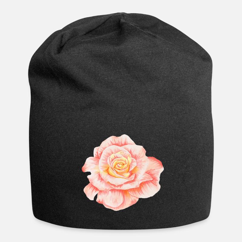 FLEURS - Bonnet en jersey - noir
