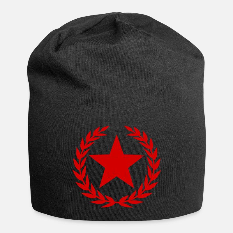 Red Star - Jersey Beanie - black