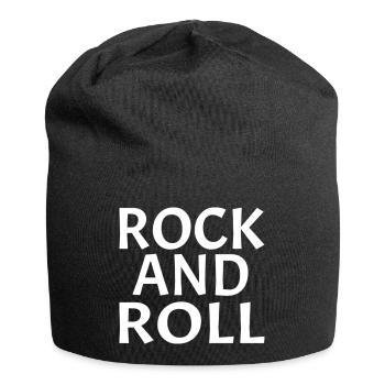 Dynamisches Rock'n'Roll-Typografie-Design - Jersey-Beanie - Schwarz - Vorne