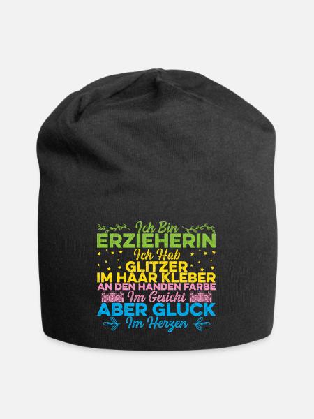 Ich bin Erzieherin im Kindergarten - Jersey-Beanie - Schwarz