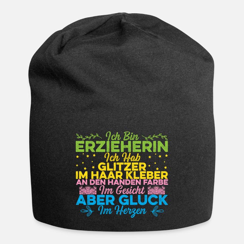 Ich bin Erzieherin im Kindergarten - Jersey-Beanie - Schwarz