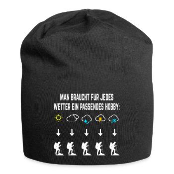 Wandern Trekking Spruch für die Hüttenwanderung - Jersey-Beanie - Schwarz - Vorne