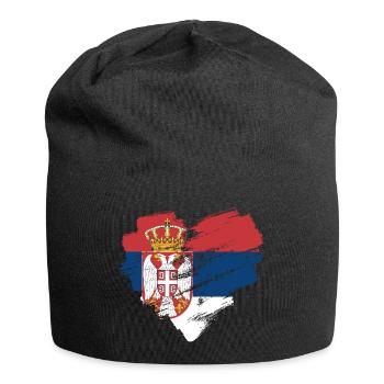 Serbien - Jersey-Beanie - Schwarz - Vorne