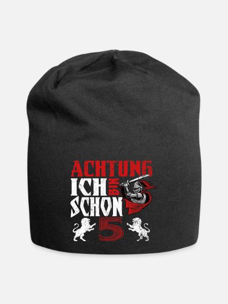 5. Geburtstag Ritter 5 Jahre, Knappe T-Shirt Fünf - Jersey-Beanie - Schwarz