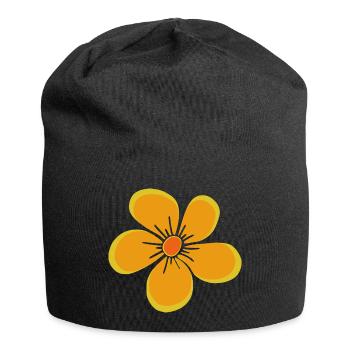 Flower yellow, flower, floral, floral motif, floral - Jersey Beanie - black - Front