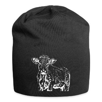 funny cow gift farmer - Jersey Beanie - black - Front