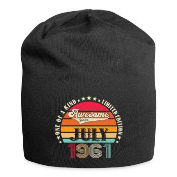 Awesome since July 1961 61st Birthday Men's Fun - Jersey Beanie - black - Front