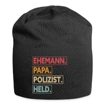 Ehemann Papa Polizist Held - Jersey-Beanie - Schwarz - Vorne