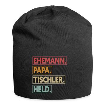 Ehemann Papa Tischler Held - Jersey-Beanie - Schwarz - Vorne