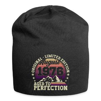 Original August 1976 46th Birthday Fun Gift - Jersey Beanie - black - Front