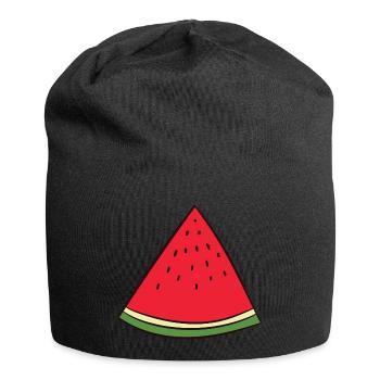 Watermelon - disc, piece, quarter, triangle - Jersey Beanie - black - Front